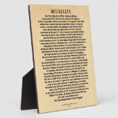 Desiderata auf der Rustikalen Holzbank Fotoplatte (Seite)