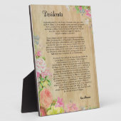 Desiderata auf der Rustikalen Holzplatte mit Blume Fotoplatte (Seite)