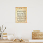 DESIDERATA auf Fossilisiertem Holzpapier Poster (Küche)