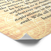 DESIDERATA auf Fossilisiertem Holzpapier Poster (Ecke)