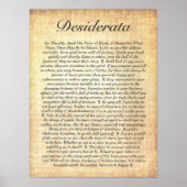 DESIDERATA auf Fossilisiertem Holzpapier Poster (Vorne)