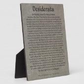 Desiderata auf grauem Marmor Fotoplatte (Seite)