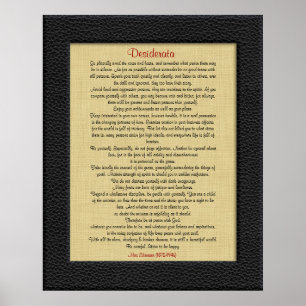 Desiderata auf Leinen-Leder-Optik-Rahmen Poster