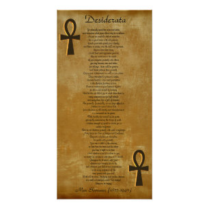 Desiderata auf Pergament sehen Hintergrund Ankh Poster
