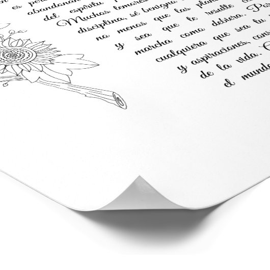 Desiderata auf Spanisch Poster (Ecke)