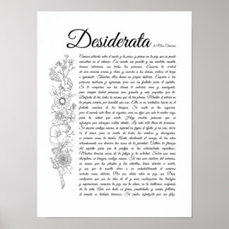 Desiderata auf Spanisch Poster