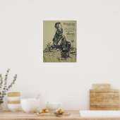 Desiderata auf Stift und Tinte zeichnend , asiatis Poster (Küche)