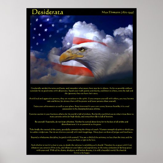 Desiderata Bald Eagle 2 Poster (Vorne)