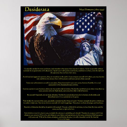 Desiderata Bald Eagle 3Posters Poster (Vorne)