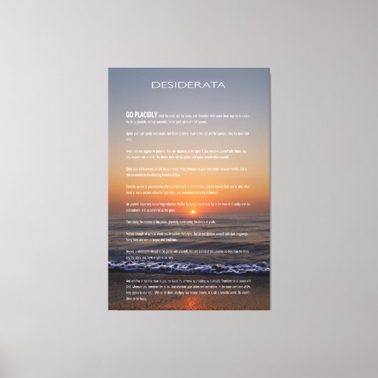 DESIDERATA Beach Golden Sunrise Foto Print Leinwanddruck (Vorderseite)