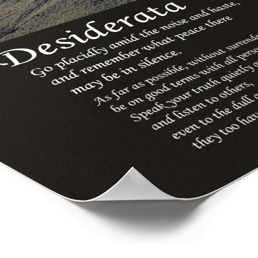 Desiderata - Beach Rock Poster (Ecke)
