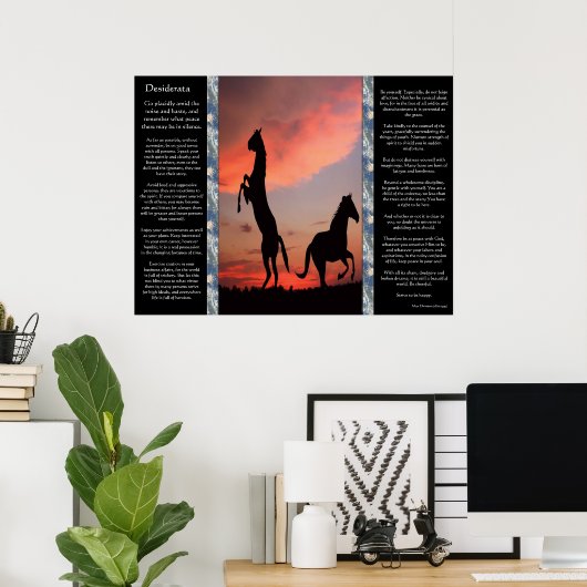 Desiderata Black Stallion Sunset Poster (Heimbüro)