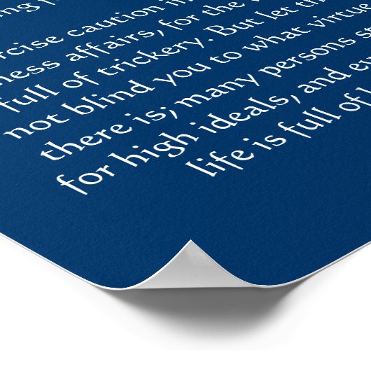 Desiderata Black Stallone Silhouette Posters Poster (Ecke)