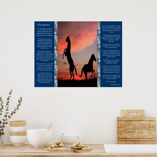 Desiderata Black Stallone Silhouette Posters Poster (Küche)