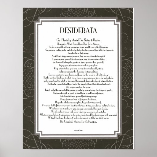 DESIDERATA Blackswirl Sans Poster (Vorne)