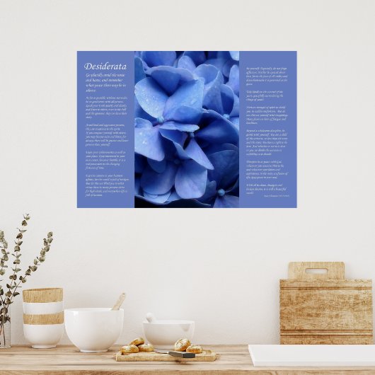 Desiderata - Blue Hydrangea Poster (Küche)