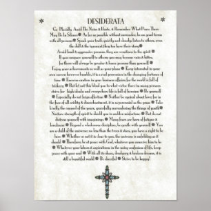 DESIDERATA Blue Nuklear Crucifix Poster