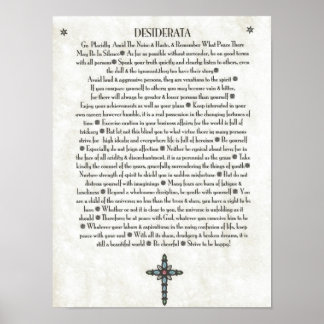 DESIDERATA Blue Nuklear Crucifix Poster
