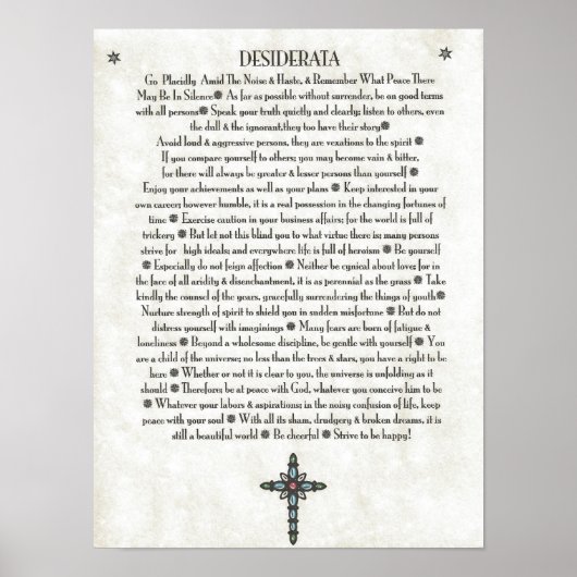 DESIDERATA Blue Nuklear Crucifix Poster (Vorne)