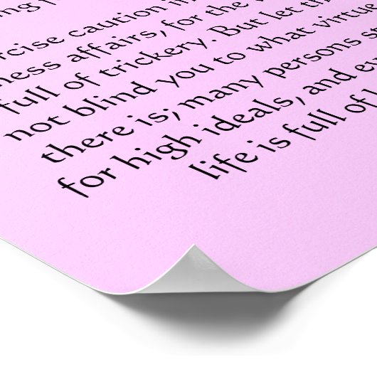 Desiderata Blue Ocean Posters Poster (Ecke)