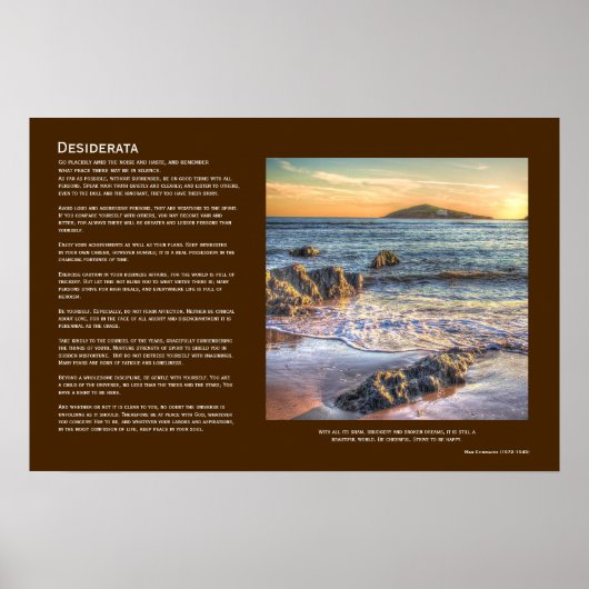 Desiderata - Burgh Island von Bantham am Sundown Poster (Vorne)