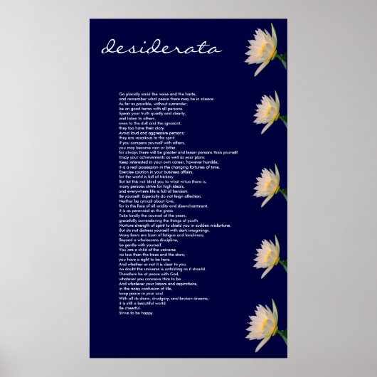 Desiderata ~ Canvas Print Poster (Vorne)