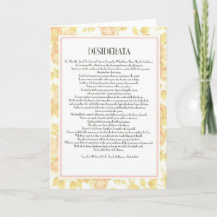 DESIDERATA Card=Floral Feiertagskarte