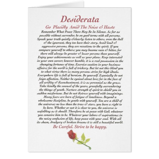 DESIDERATA Card=Rose (Vorne)
