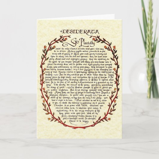 DESIDERATA Card=Vintager Kranz Feiertagskarte (Vorderseite)