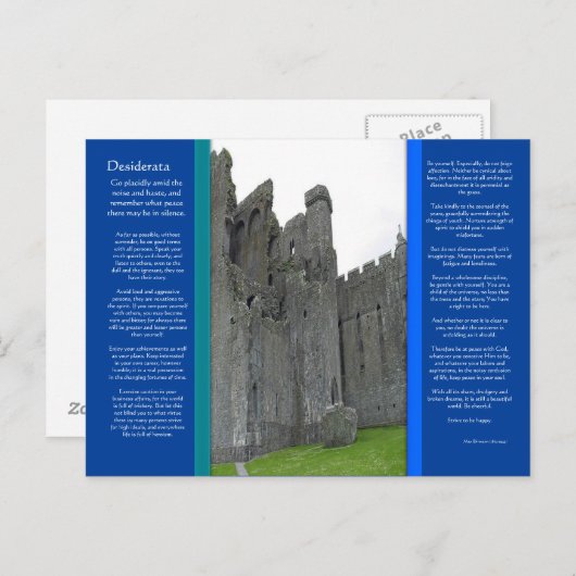 DESIDERATA Castle Rock Postcard Postkarte (Vorne/Hinten)
