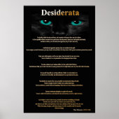 Desiderata Cat Eyes 2 Poster (Vorne)