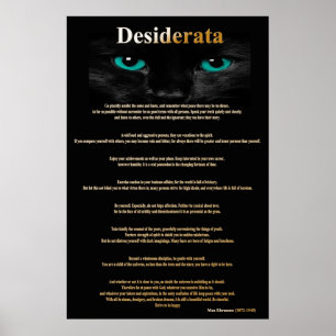 Desiderata Cat Eyes 2 Poster