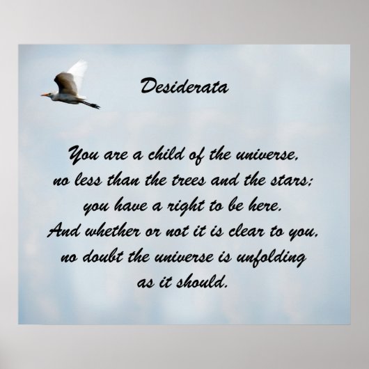 Desiderata Child of Universe Poster (Vorne)
