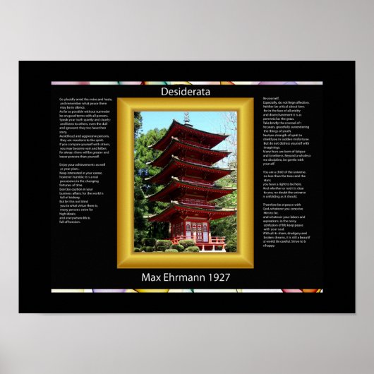 DESIDERATA Chinese Temple Posters Poster (Vorne)