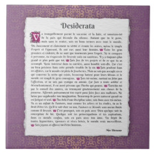 Desiderata - Choses désirées - poème Fliese