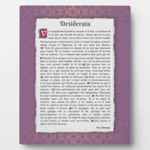 Desiderata - Choses désirées - poème Fotoplatte