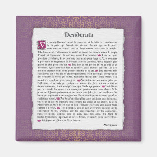 Desiderata - Choses désirées - poème Magnet