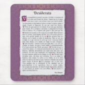 Desiderata - Choses désirées - poème Mousepad (Vorne)