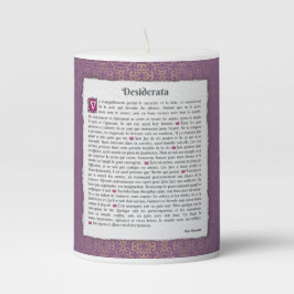 Desiderata - Choses désirées - poème Stumpenkerze