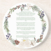 Desiderata Christmas Wreath Grüner Text Getränkeuntersetzer (Vorne)