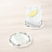 Desiderata Christmas Wreath Grüner Text Getränkeuntersetzer (Seite)