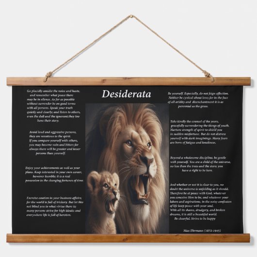 Desiderata: Cubs spielen Nuzzle Wandteppich Mit Holzrahmen (Vorne)