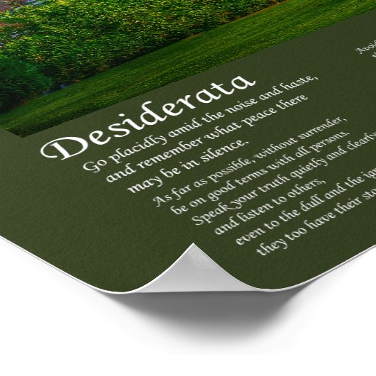 Desiderata - Dalhousie Castle Poster (Ecke)