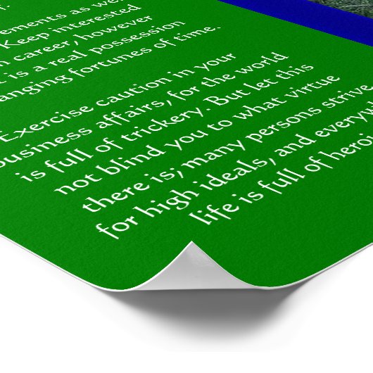 DESIDERATA Dark Mossy Forest Posters Poster (Ecke)