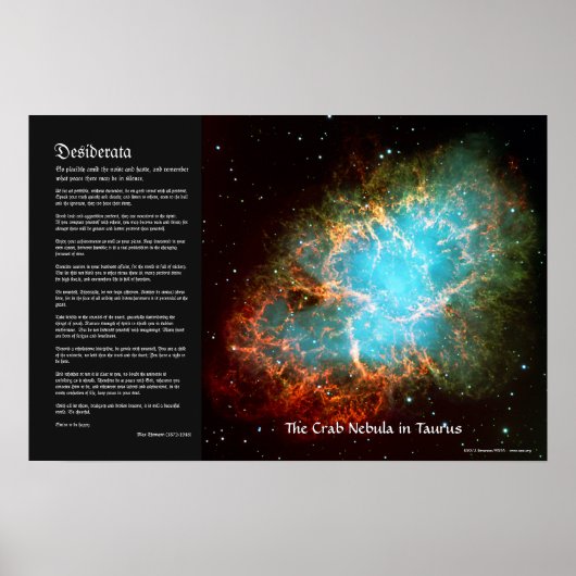 Desiderata - Der Krabbennebel im Taurus Poster (Vorne)