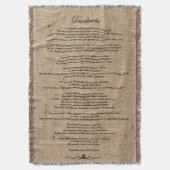 Desiderata "Desired Things" auf Imitaten Linen Bur Decke (Vorderseite Vertikal)
