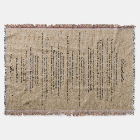 Desiderata "Desired Things" auf Imitaten Linen Bur Decke (Vorderseite)
