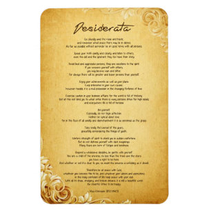 Desiderata "Desired Things" auf Vintagem Parchment Magnet
