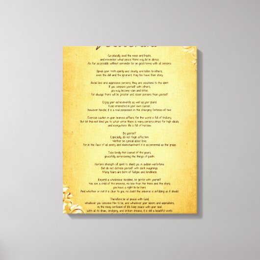 Desiderata "Desired Things" auf Vintagem Pergament Leinwanddruck (Vorderseite)