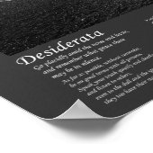 Desiderata - Die Hunde wecken Poster (Ecke)